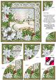 Pretty Snow Scene Green Poinsettia 6in Duo Corner Stacker