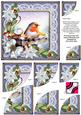 Blue Robin Flake Poinsettia 6in Duo Corner Stacker