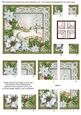 Pretty Snow Scene Green Poinsettia 5in Quad Corner Stacker
