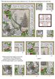 Grey Christmas Tree Poinsettia 5in Quad Corner Stacker