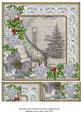 Grey Christmas Tree Poinsettia 8in Picture Topper