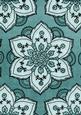 Dusky Teal Large Mosaic Flower Linen A4 Backing Paper