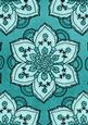 Teal Large Mosaic Flower Linen A4 Backing Paper
