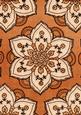 Burnt Orange Large Mosaic Flower Linen A4 Backing Paper