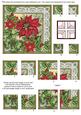 All Green Red Poinsettia 5in All 4 Corner Stacker
