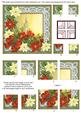 Red Poinsettia Candle 5in All 4 Corner Stacker
