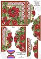 All Red Poinsettia 5in Top and Bottom Scallop Stacker