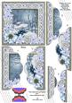Blue Winter Walk Poinsettia 5in Top Bottom Scallop Stacker