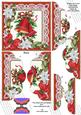 Christmas Bell Poinsettia 5in Top and Bottom Scallop Stacker