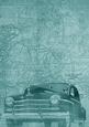 Dusky Teal Vintage Car the Second A4 Backing Paper