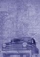 Blue Vintage Car the Second A4 Backing Paper