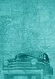 Teal Vintage Car the Second A4 Backing Paper