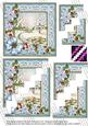 Pretty Snowscene Blue Poinsettia 5in Zig Zag Corner Stacker