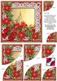 Single Candle Red Poinsettia 6in Duo Corner Stacker