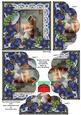Choirboy Knocking Blue Poinsettia 5in Scallop Bottom Stacker