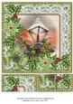 Lantern Green Glitter Poinsettia 8in Picture Topper