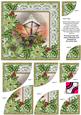 Lantern Green Glitter Poinsettia 6in Duo Corner Stacker