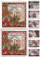 Lantern Red Poinsettia Red 5inch 3D Paper Weaving Sheet