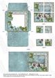 Rooftops Blue Poinsettia Mini Card Envelope Quad Stacker