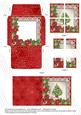 Elegant Tree Red Poinsettia Mini Card Envelope Quad Stacker