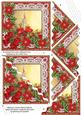 Candle Red Poinsettia 5in Wavy Triangle Stacker