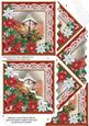 Lantern Red Poinsettia 5in Wavy Triangle Stacker