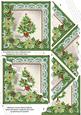 Elegant Tree Green Poinsettia 5in Wavy Triangle Stacker