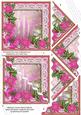 Pink Candles Poinsettia 5in Wavy Triangle Stacker