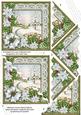 Pretty Snowscene Green Poinsettia 5in Wavy Triangle Stacker