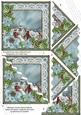 Rooftops Blue Poinsettia 5in Wavy Triangle Stacker