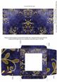 Gold Swirl Dark Blue Midi Card and Envelope Sheet