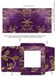 Gold Swirl Dark Purple Midi Card and Envelope Sheet