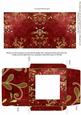 Gold Swirl Dark Red Midi Card and Envelope Sheet