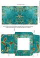 Gold Swirl Dark Teal Midi Card and Envelope Sheet
