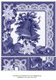 Christmas Bells Blue Tone Poinsettia 8in Picture Topper