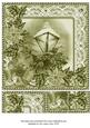 Christmas Lantern Olive Tone Poinsettia 8in Picture Topper