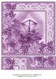Christmas Lantern Lilac Tone Poinsettia 8in Picture Topper