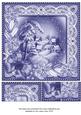 Snowy Village Blue Tone Poinsettia 8in Picture Topper