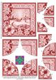 Pretty Snowscene Red Tone 5in Quad Round Corner Stacker
