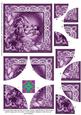 Snowy Village Purple Tone 5in Quad Round Corner Stacker