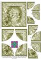 Snowy Village Olive Tone 5in Quad Round Corner Stacker
