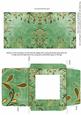 Gold Swirl Green Linen Midi Card and Envelope Sheet