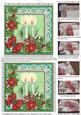 Candle Duo Red Poinsettia Green 5inch 3D Paper Weaving Sheet