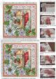 Christmas Door Poinsettia Pink 5inch 3D Paper Weaving Sheet