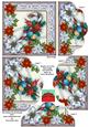 Candy Cane Poinsettia 5in Scallop Bottom Stacker