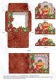 Carol Singers Poinsettia Mini Card Envelope Scallop Stacker