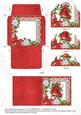 Christmas Bell Poinsettia Mini Card Envelope Scallop Stacker