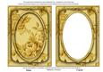 Gold Rose Wallpaper 7x5in Shaker Frame and Base