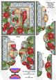 Christmas Door Poinsettia 5in Scallop Top Bottom Stacker