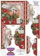 Christmas Lantern Poinsettia 5in Scallop Top Bottom Stacker